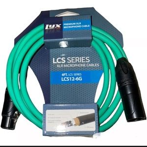 LyxPro LCS12-6G XLR 6 ft Microphone Cable Green